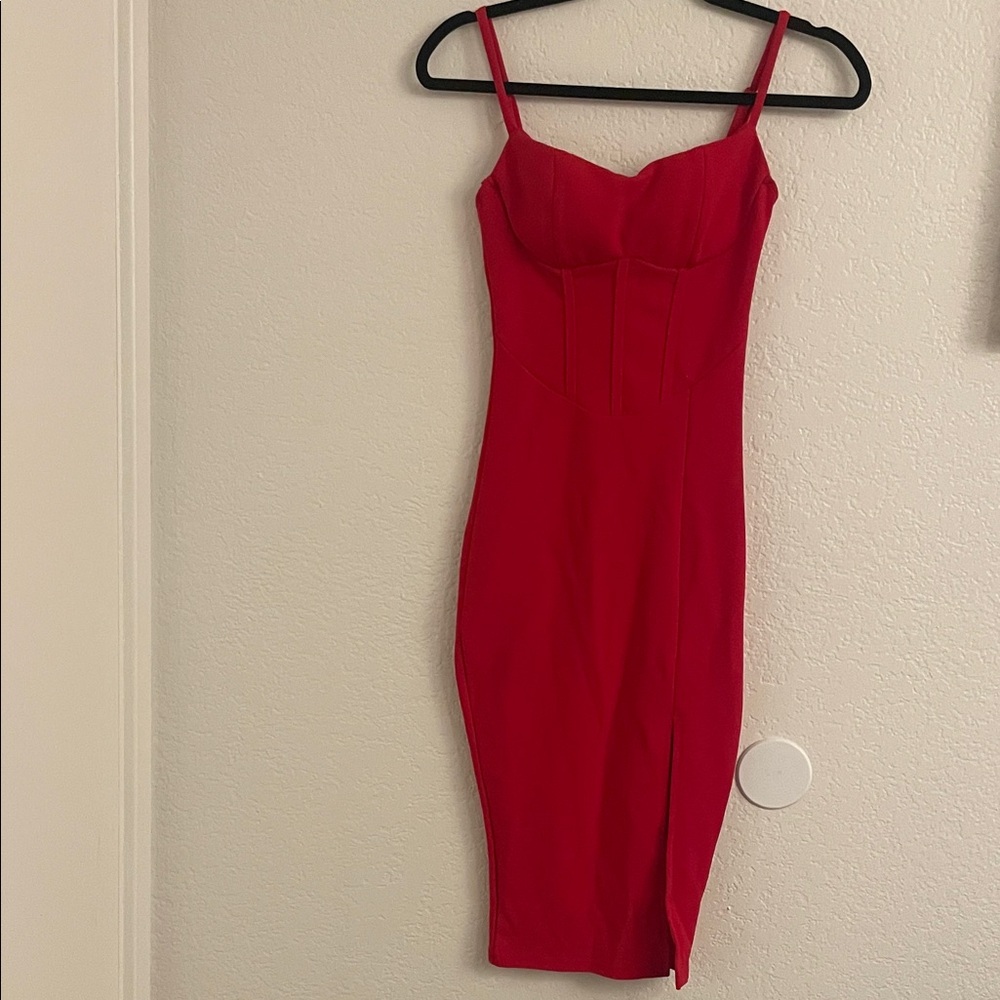 Lulu's Vibrant Red Midi Dress